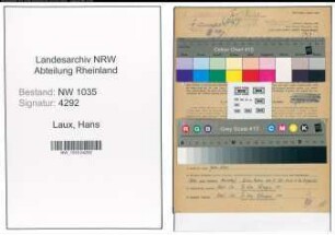 Entnazifizierung Hans Laux , geb. 17.04.1915 (Kaufmaennischer Angestellter)