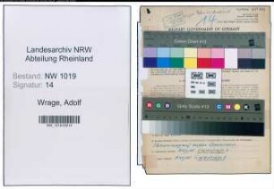 Entnazifizierung Adolf Wrage , geb. 06.06.1889 (Werkmeister)