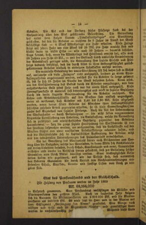 Etat des Pensionsfonds und der Reichsschuld.