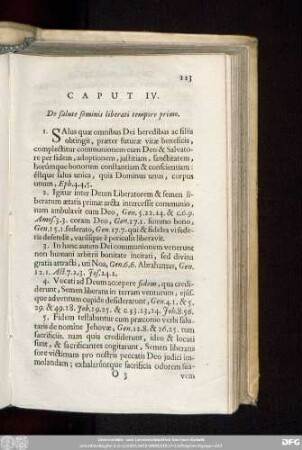 Caput IV. De salute seminis liberati tempore primo.