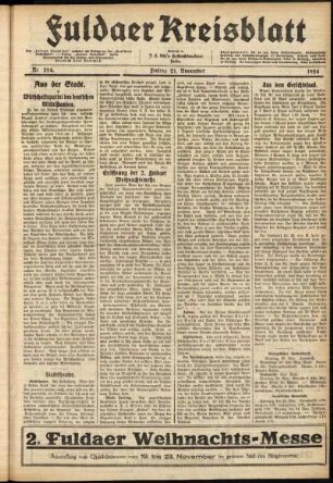 Ausgabe vom Freitag, den 21. November 1924.