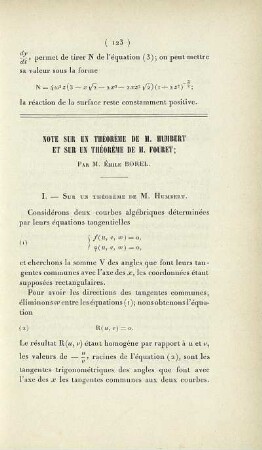 Note sur un théorème de M. Humbert et sur un théorème de M. Fouret.
