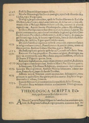Theologica Scripta Eorum, qui Romanae Ecclesiae nomina dederunt.