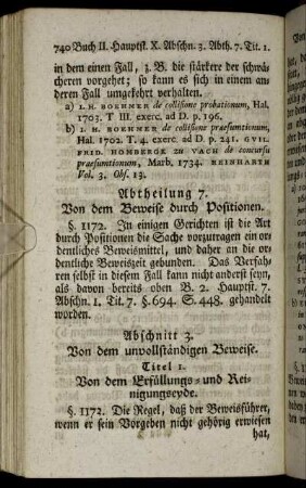 Abtheilung 7. Von dem Beweise durch Positionen.