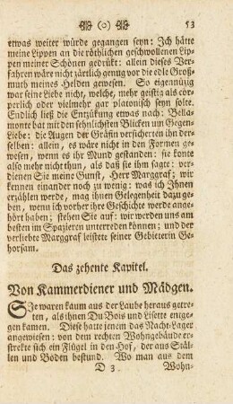 Das zehente Kapitel. Von Kammerdiener und Mädgen