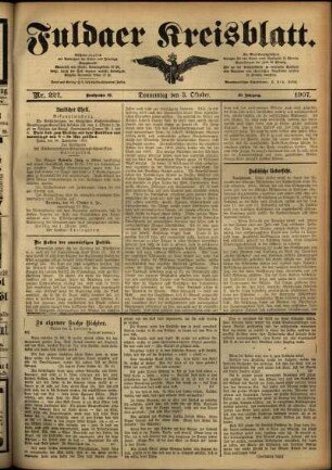 Ausgabe vom Donnerstag, den 03. Oktober 1907.