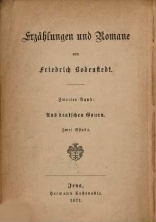 Erzählungen und Romane, 2