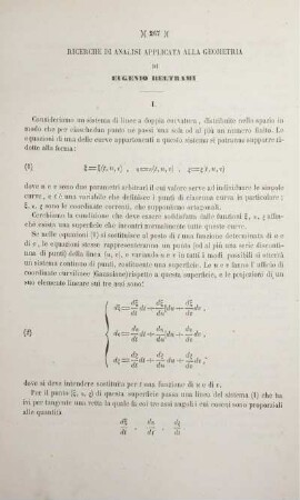 Ricerche di analisi applicata alla geometria.
