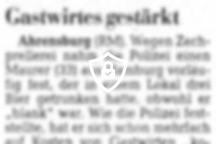 Auf Kosten des Gastwirtes gestärkt