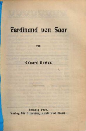 Ferdinand von Saar