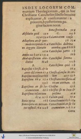 Index Locorum Communium Theologicorum