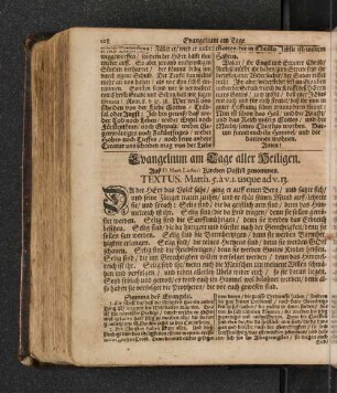Evangelium am Tage aller Heiligen.