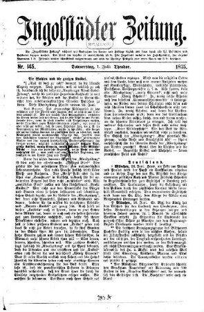 Ingolstädter Zeitung. 1875,7/12 = Jg. 4