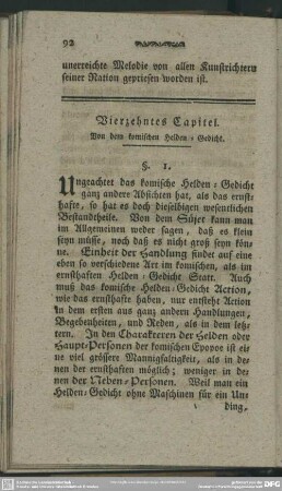 Vierzehntes Capitel. Von dem komischen Helden-Gedicht