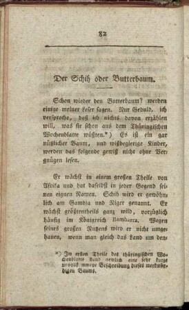Der Schih oder Butterbaum. - Damon und Pythias unsrer Zeiten.