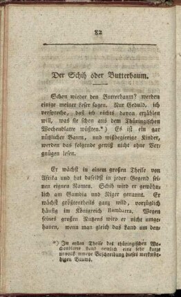 Der Schih oder Butterbaum. - Damon und Pythias unsrer Zeiten.