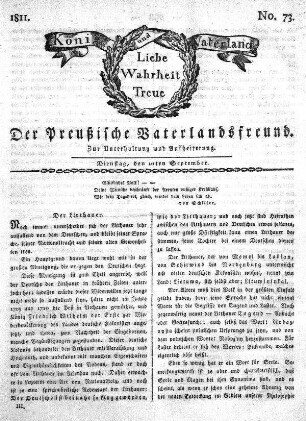 No. 73., vom 10ten September