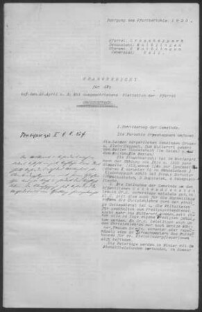 Großheppach mit Kleinheppach: Pfarrbericht 1925