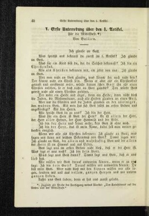Erste Unterredung über den 1. Artikel : für die Mittelstufe