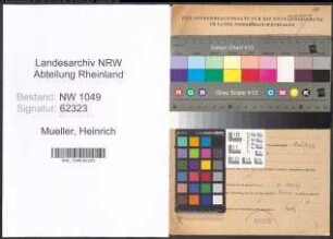Entnazifizierung Heinrich Mueller , geb. 23.03.1893 (Maurer)