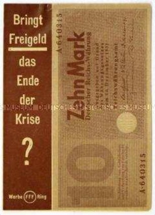 Flugschrift der Freiwirtschaftsbewegung