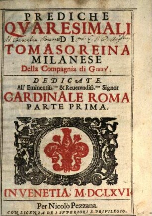 Prediche Qvaresimali, 1