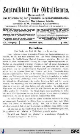 4. Heft (Okt. 1918)
