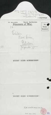 [Alfred Giese an Claire Herms in Potsdam]