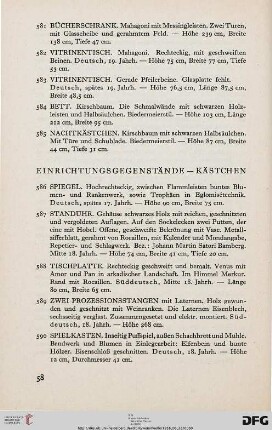 Einrichtungsgegenstände (Nr. 586-633)