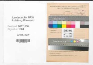 Entnazifizierung Kurt Arndt , geb. 24.09.1900 (Buchdrucker)