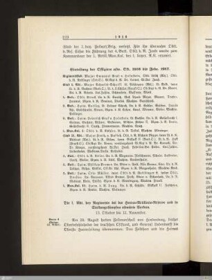 Einteilung der Offiziere usw. Okt. 1916 bis Febr. 1917