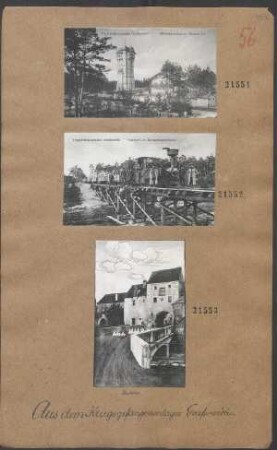 Kriegsgefangenenlager Grafenwöhr; Postkarte (Truppenübungsplatz; Feldbahn m. Schaumbachbrücke)