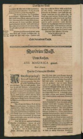 Das dritte Buch. Vom Kochen. Ars Magirica genand. Das I. - CCXVI. Capittel.