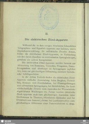 II. Die elektrischen Zünd-Apparate