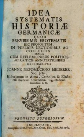 Idea Systematis Historiae Germanicae