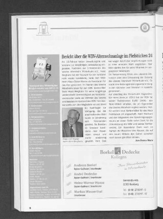 Bericht über die WBV-Altenwohnanlage im Fiefstücken 24