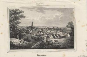 Ansicht von Hainichen, Lithographie, 1839 : Hainichen / Nach der Natur gez. von G. Täubert. Lith. von C. W. Arldt. - [Dresden] : [Pietzsch] , [1839]. - 1 Kunstblatt : Lithogr. ; 21 x 13 cm