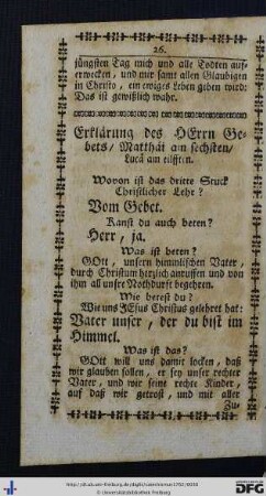 Erklärung des Herrn Gebets, Matthäi am sechsten, Lucä am eilfften.