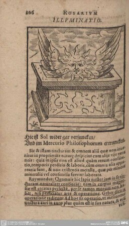 Hie ist Sol wider gar versuncken/ Und im Mercurio Philosophorum ertruncken.