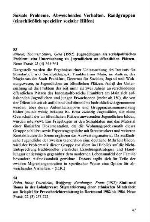 47-76, Soziale Probleme