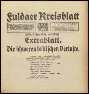 Erste Ausgabe vom Samstag, den 03. Juni 1916.