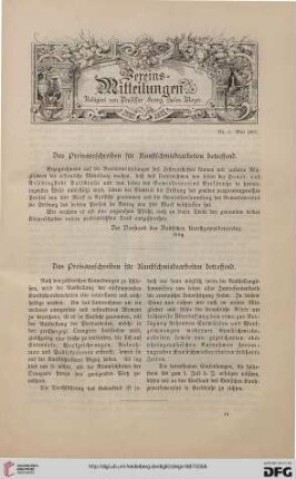 Vereinsmitteilungen Nr. 8 (Mai 1887)