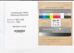 Entnazifizierung Erich Meuthen , geb. 11.08.1895 (Bergingenieur)