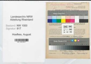 Entnazifizierung August Hoefkes, geb. 02.06.1903 (Kaufmann)