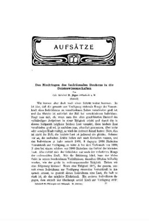 Das Eindringen des funktionalen Denkens in die Geiseswissenschaften : (Schluß)
