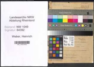 Entnazifizierung Heinrich Weber , geb. 02.01.1900 (Verkaeufer)