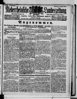 Niederrheinische Landeszeitung : Geldernsche Volkszeitung : Geldern'sches Wochenblatt : Volkszeitung für den Kreis Moers : erfolgreichstes Insertionsorgan in den Kreisen Geldern und Moers sowie in den Grenzbezirken der Kreise Cleve und Kempen