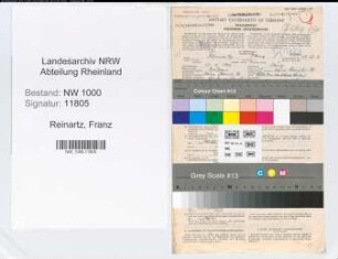 Entnazifizierung Franz Reinartz, geb. 17.04.1908 (Vers.Angest.)