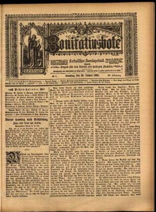 Erste Ausgabe vom Sonntag, den 28. Januar 1906.