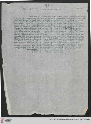 Brief(Abschrift)